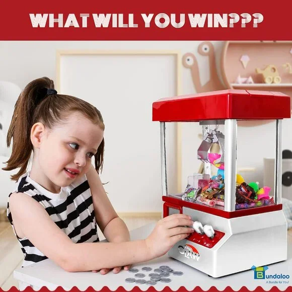 Claw Machine Arcade Game with Sound, Cool Fun Mini Candy Grabber Prize Dispenser